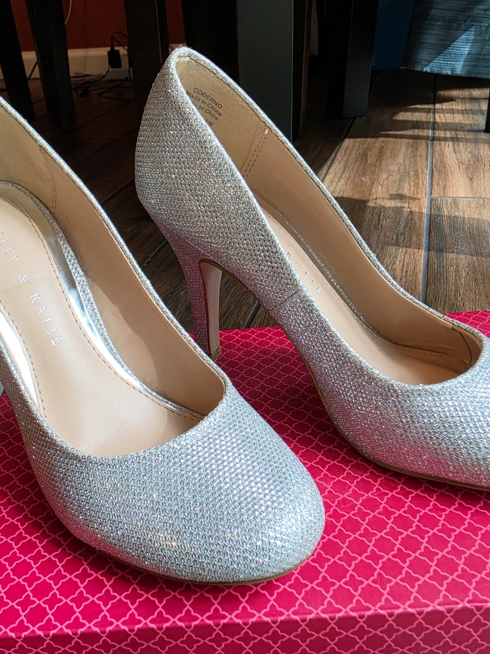 Sparkling Silver High Heel Pumps - Kelly & Katie